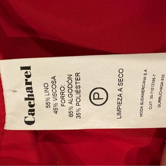 Cacharel France vintage red linen blend jacket 40 M - Picture 4 of 7